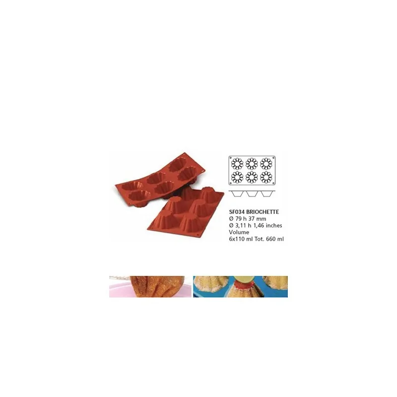 Moule silicone 6 briochettes