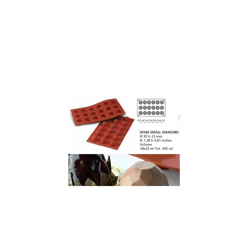 Moule silicone 18 petits diamants
