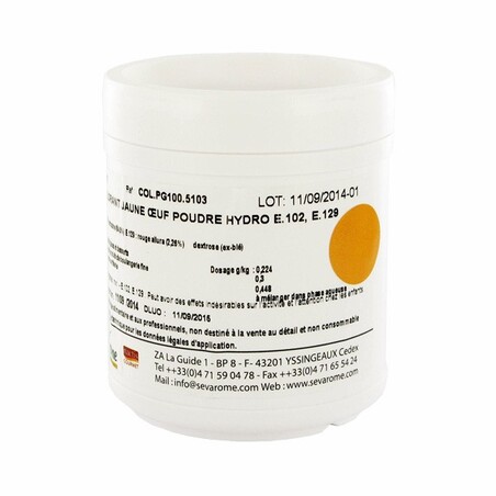 Colorant alimentaire jaune ananas poudre hydrosoluble professionnel 5102 -  Poids 100 g - Couleur Jaune ananas - Pâtisserie - Parlapapa