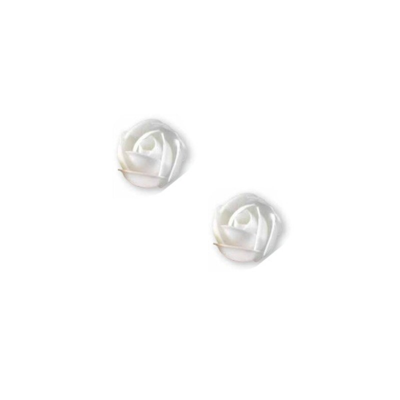 Petites fleurs de roses blanches azyme Patisdécor (x 12) | Cerf Dellier