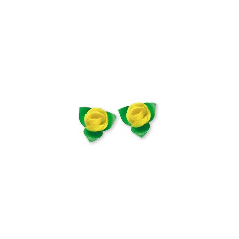 Boutons de rose jaune Patisdécor x15