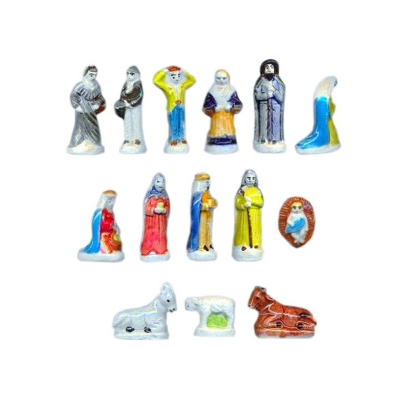 4 fèves en porcelaine - Santons de la crèche