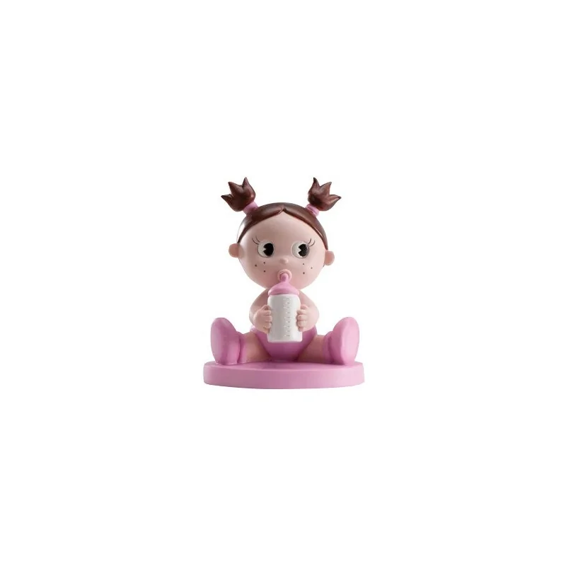 Sujet baptême Nina Biberon Rose