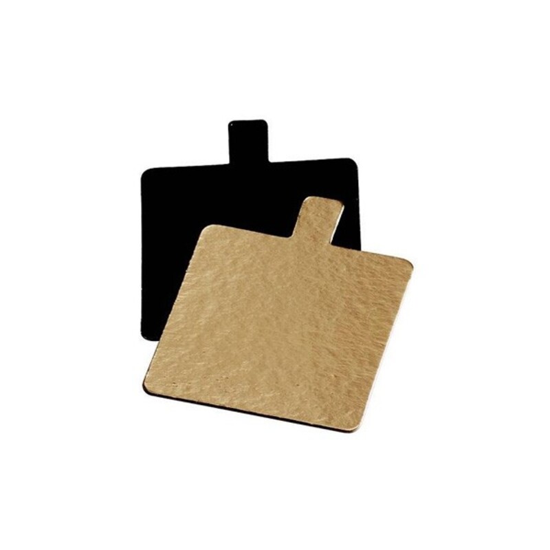 Languette carré carton Or/Noir (x200)