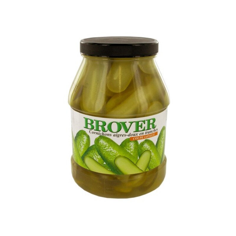 Cornichons aigresdoux en tranches 2 400 ml Brover Cerf Dellier
