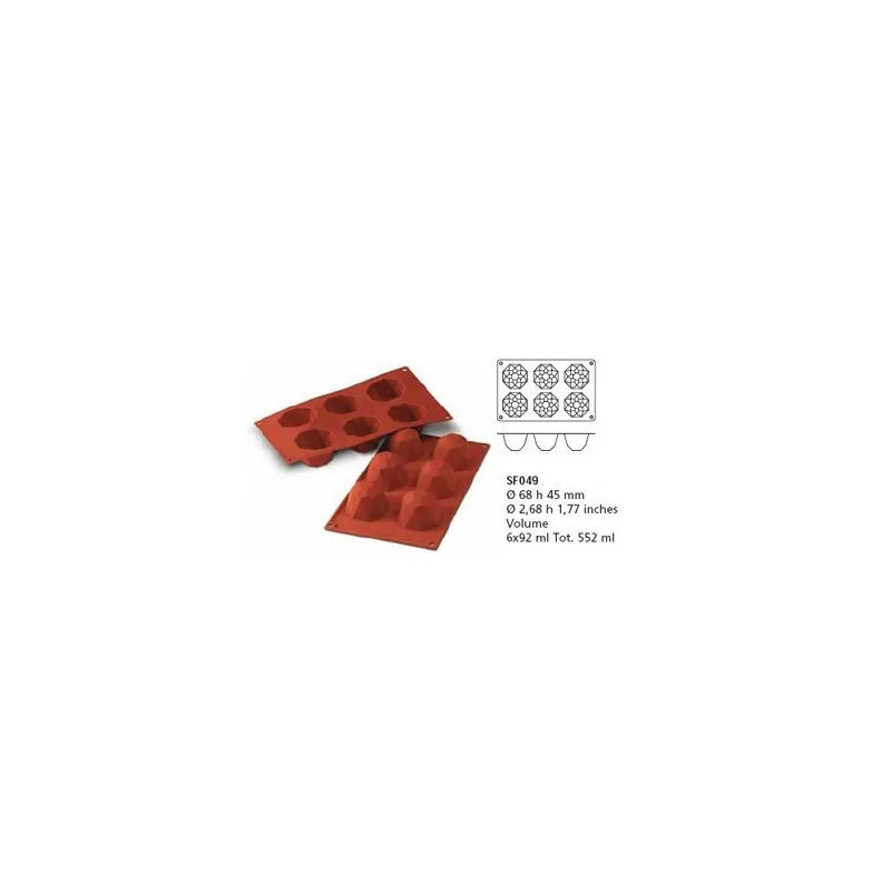Moule silicone 6 grands diamants