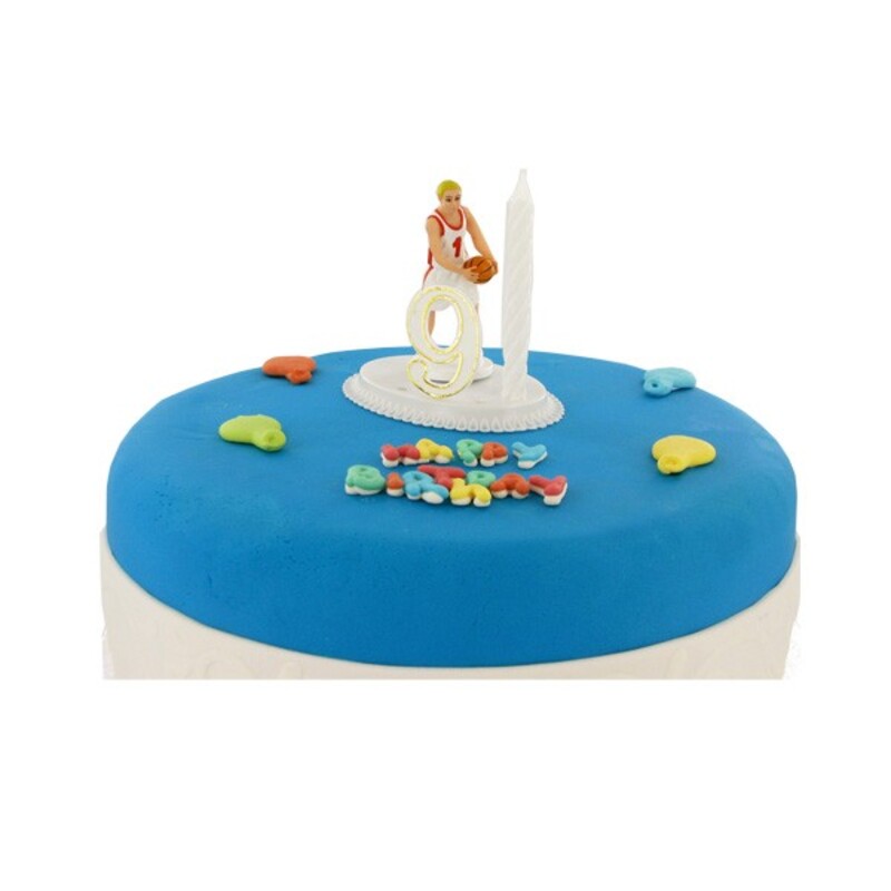 Gateau Anniversaire Basket Bougie Chiffres Figurine Cerf Dellier