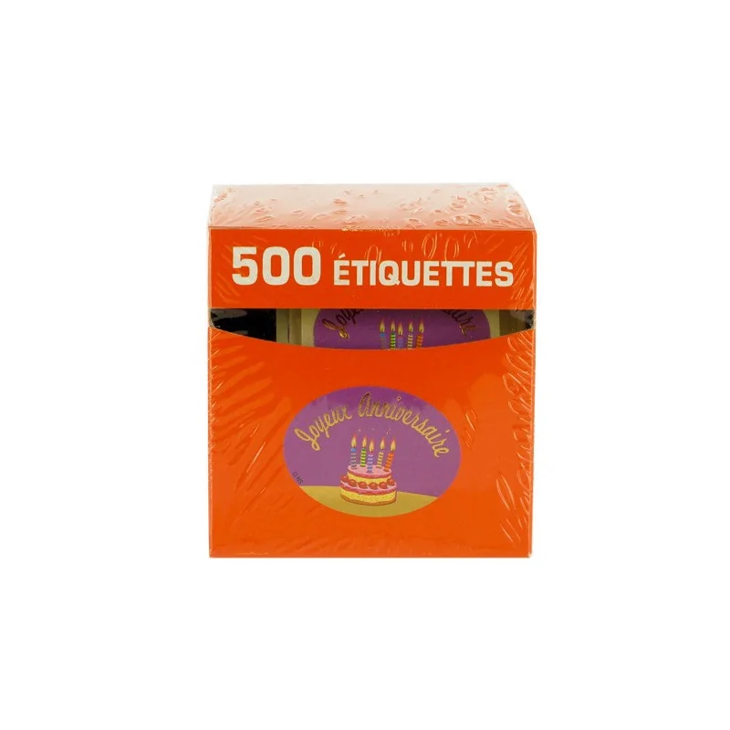 Etiquette adhésive Joyeux Anniversaire violet x500