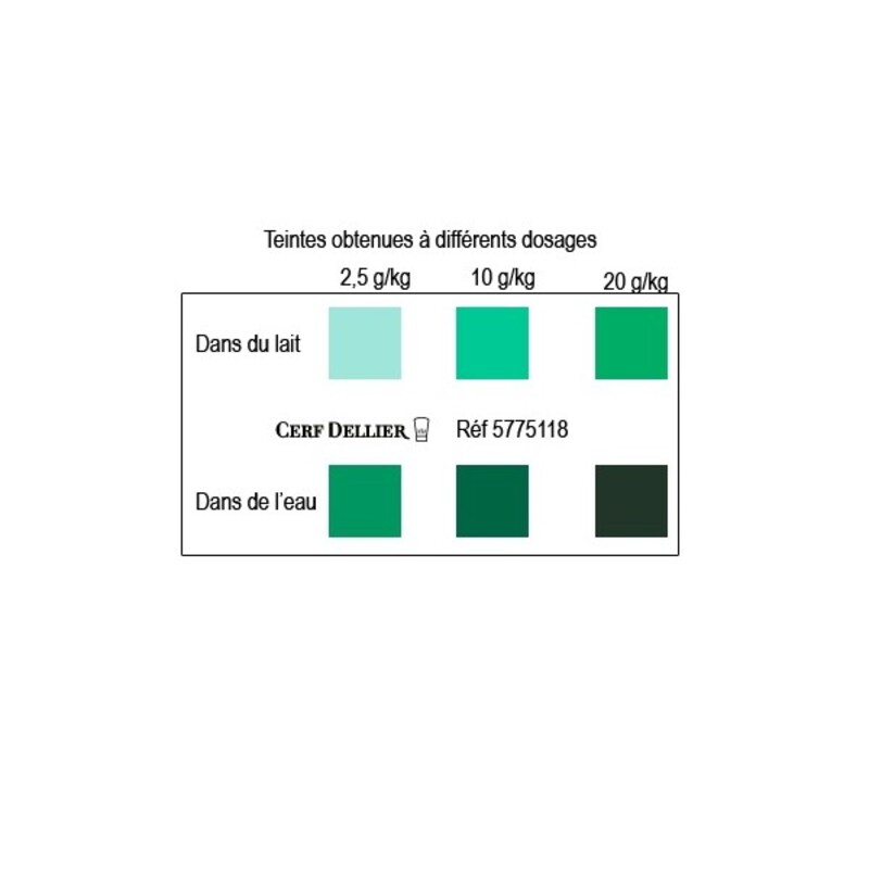 Colorant alimentaire Vert Menthe E102/E131 Poudre Hydrosoluble