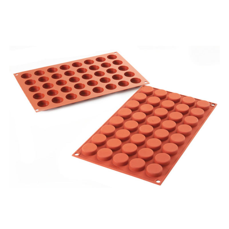 Moule silicone souple 40 mini disques pastilles 2,7 cm