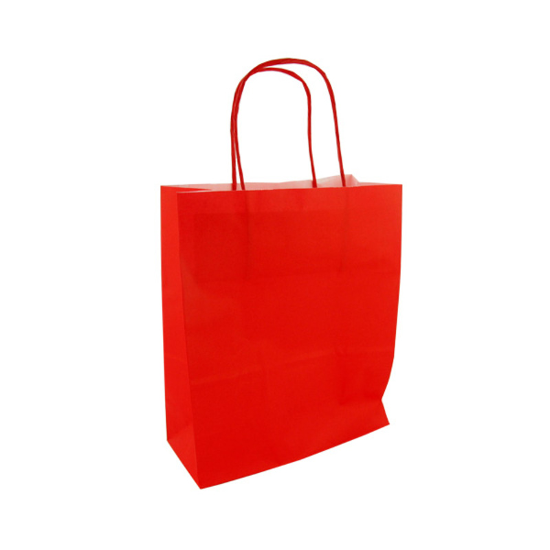 Sac papier kraft rouge, par 50 Cerf Dellier