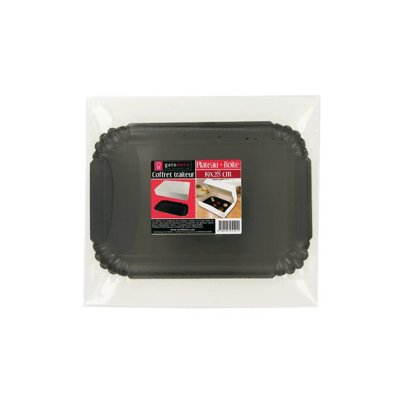 Coffret traiteur plateau et boîte 19 x 28 cm