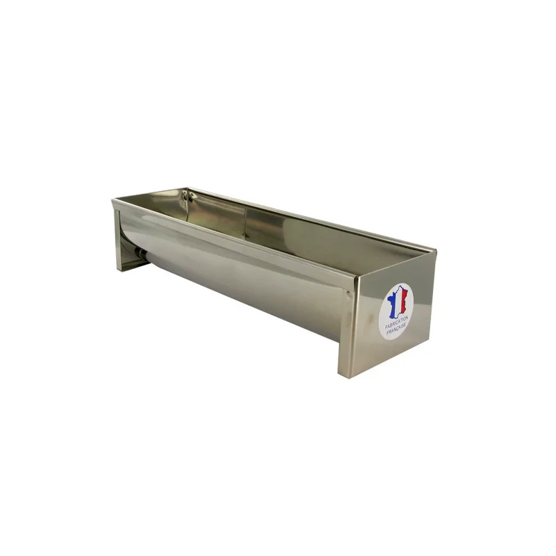 Gouttière à bûche ronde inox 30 x 8 cm 