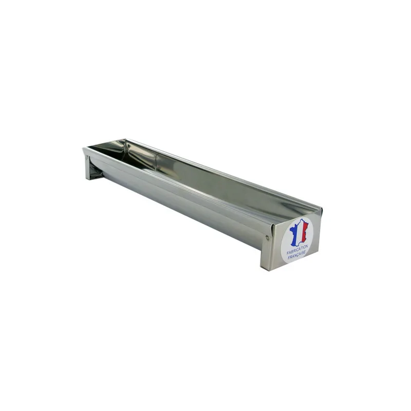 Gouttière à bûche ronde inox 30 x 6 cm 