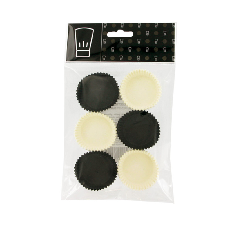 Caissettes cuisson moyennes noires et blanches Gatodéco (x120)