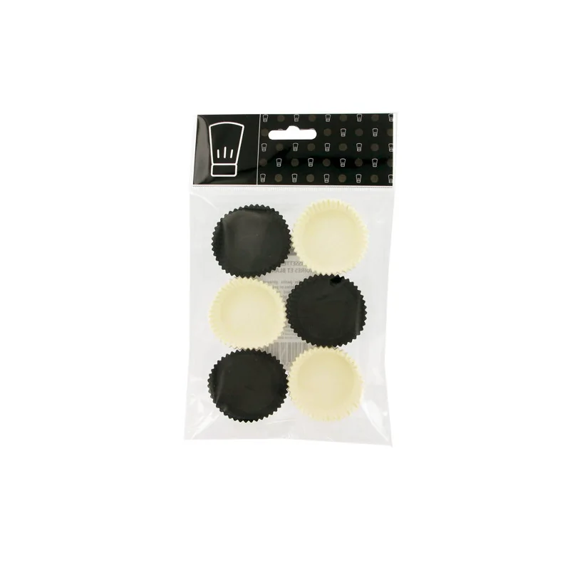 Caissettes cuisson moyennes noires et blanches Gatodéco (x120)