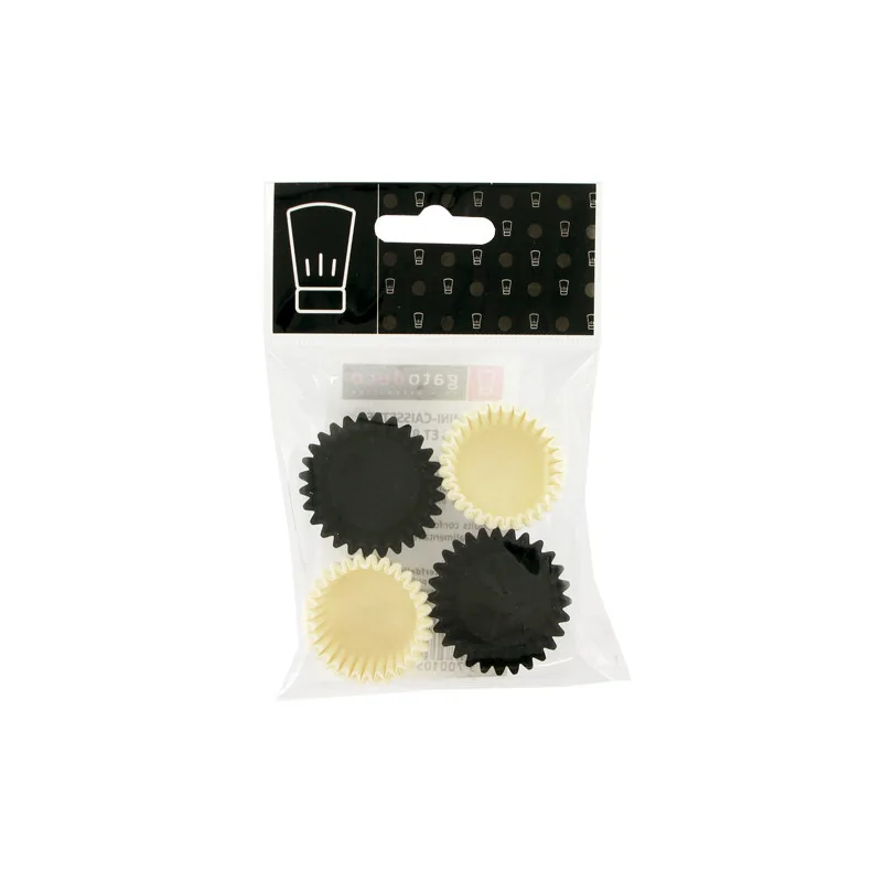 Mini caissettes cuisson noires et blanches Gatodéco (x80)