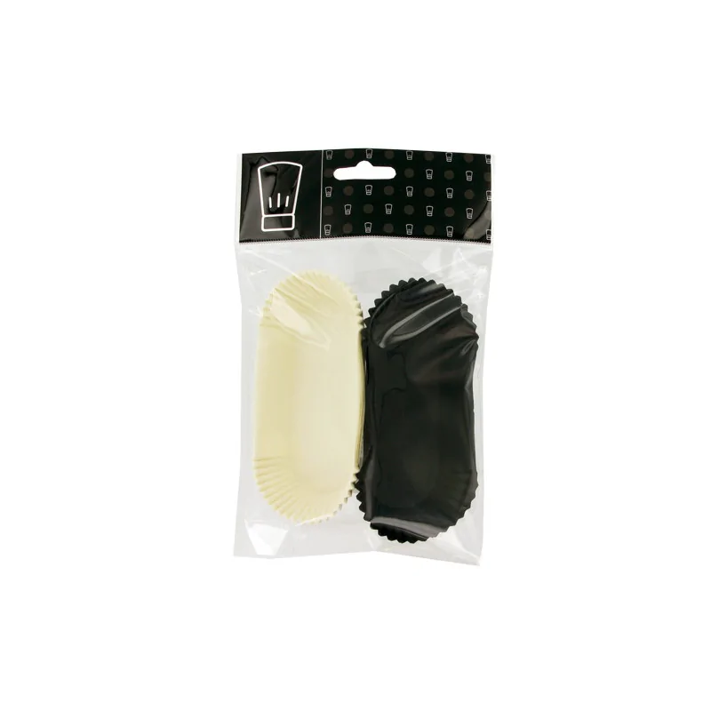 Caissettes cuisson éclairs noires et blanches Gatodéco (x40)