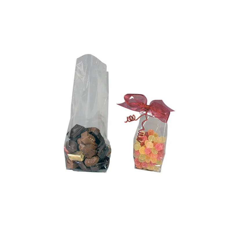 Sac polypropylène fond plat transparent (x50)