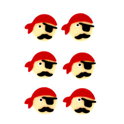 Décors pâtissiers Pirates (x6)