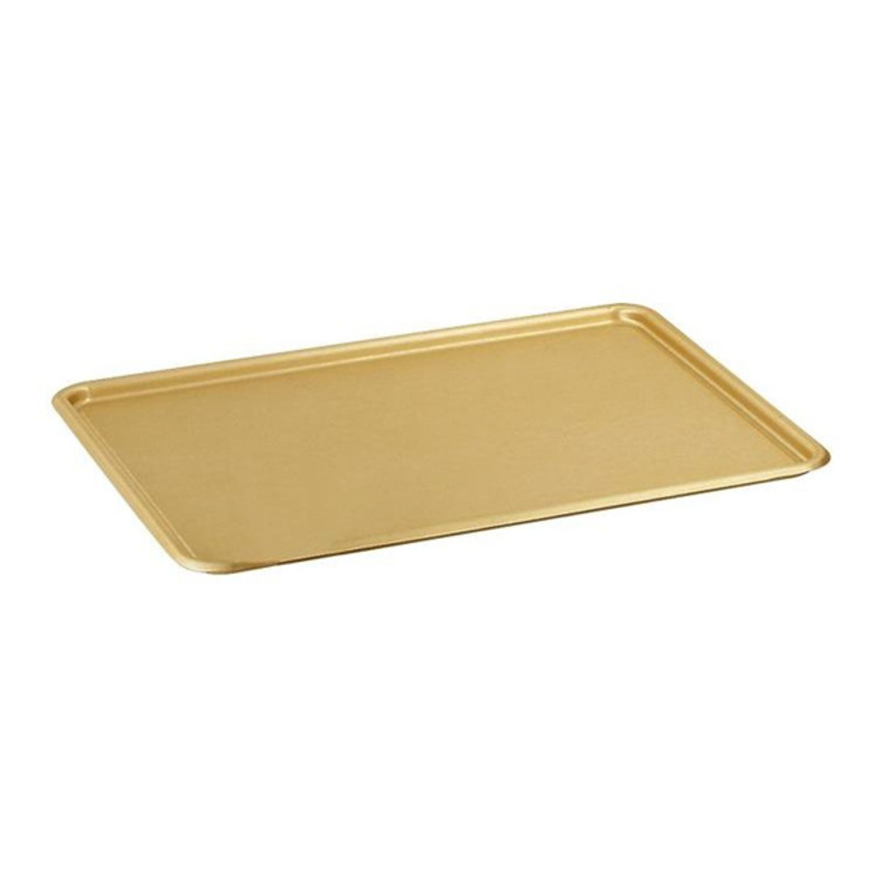 Plateau pâtissier alu or bords ronds 24 cm - supports a gateaux