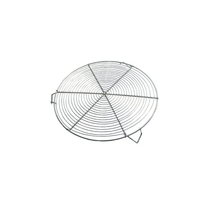Grille à pâtisserie ronde nickelée avec pieds