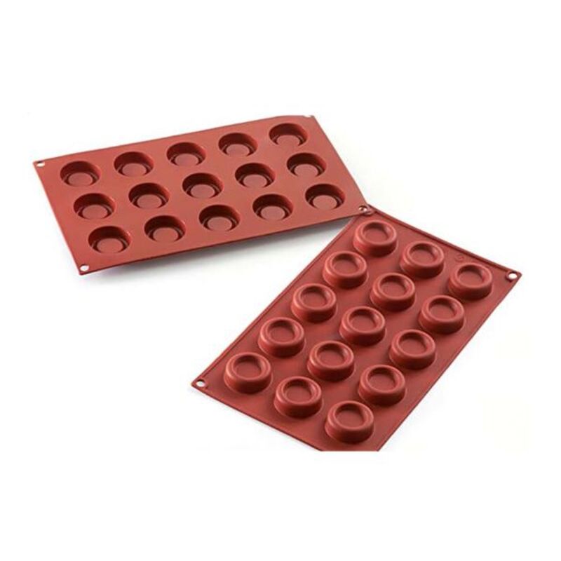 Moule silicone souple 15 mini desserts ronds 4 cm - Silikomart