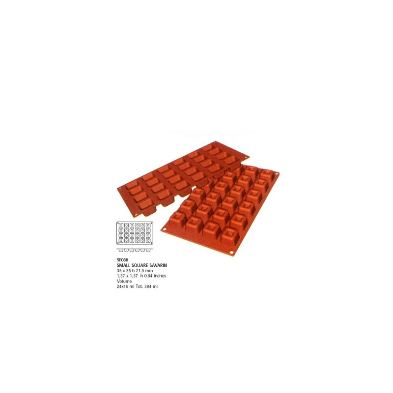 Moule silicone mini savarins carrés