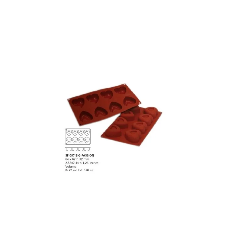 Moule silicone 8 savarins coeurs