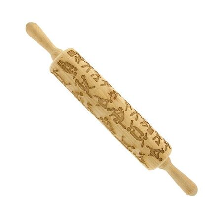 Rouleau à Pâtisserie Folkroll en Bois - Avec Motifs Puzzle - FR5052