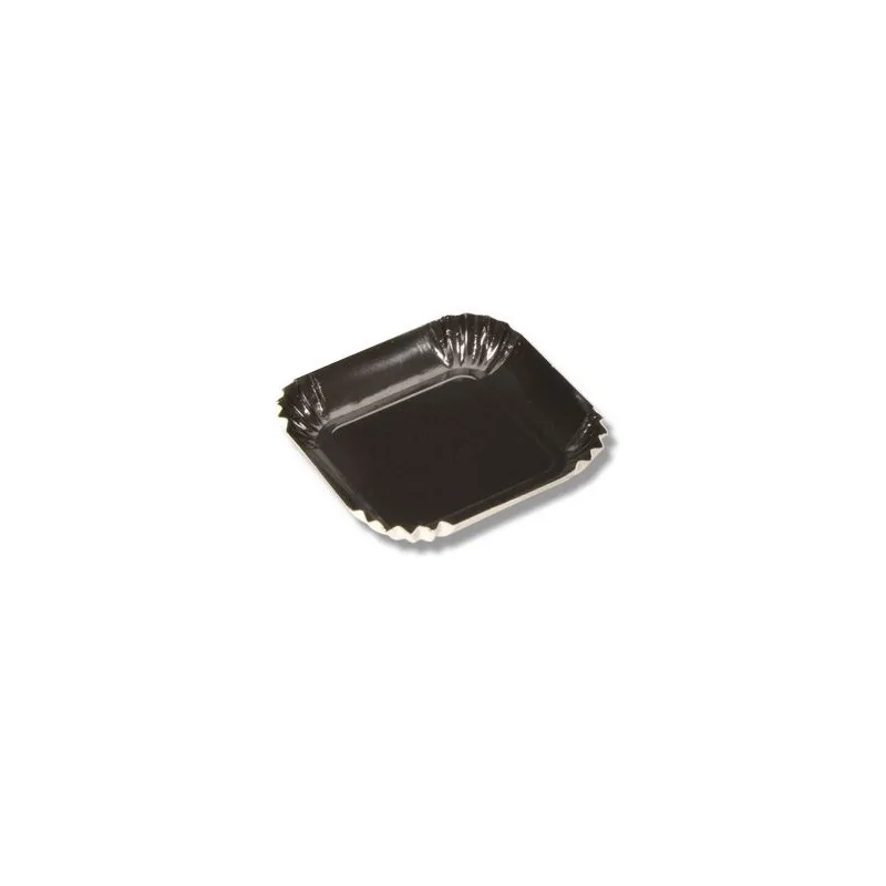 Mini assiette carton carrée noire 65 mm (x100) 