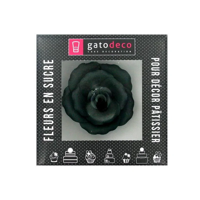 FLeur de Rose noire pastillage pour gateau