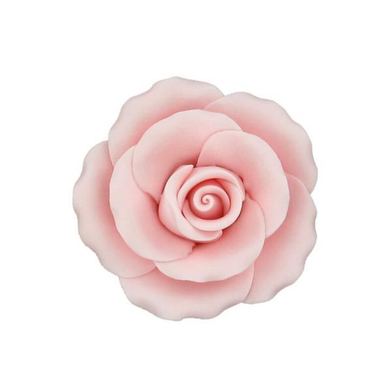 Rose rose en pastillage 9 cm Gatodéco