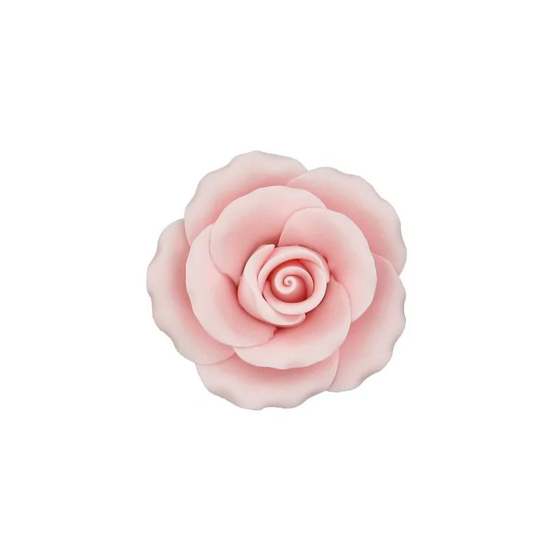 Fleur De Rose En Sucre Pastillage Rose Pastel 9 Cm Cerf Dellier