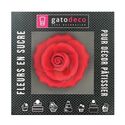Fleur de Rose rouge pastillage 9 cm 