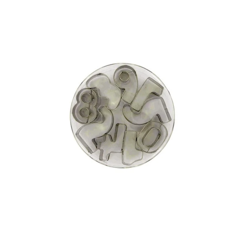 Emporte-pièces Chiffres 0 à 9 - 9 Pièces Acier Inoxydable 10cm - Pour Biscuits, Fondant, Pâtisserie - Idéal Anniversaire, Fêtes, Décorations