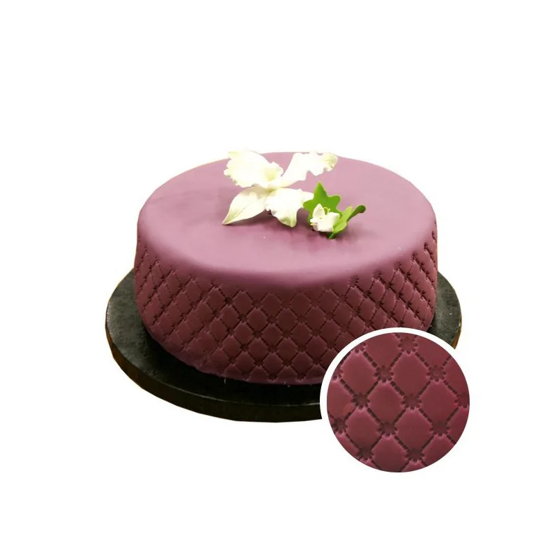 Empreinte effet matelassé petites fleurs Technicake