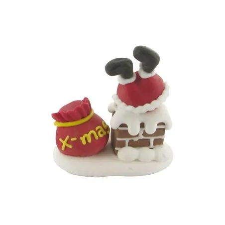 Père Noël dans la cheminée en sucre