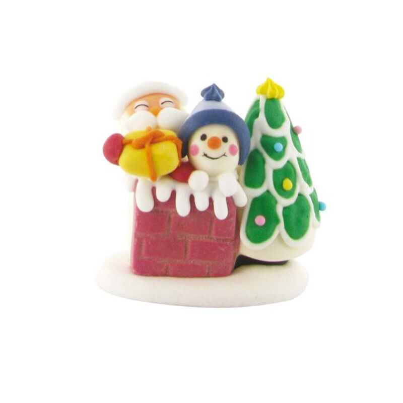 Père Noël cheminée en sucre (x24)