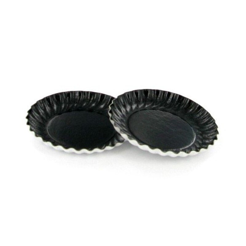 Mini assiette carton ronde noire