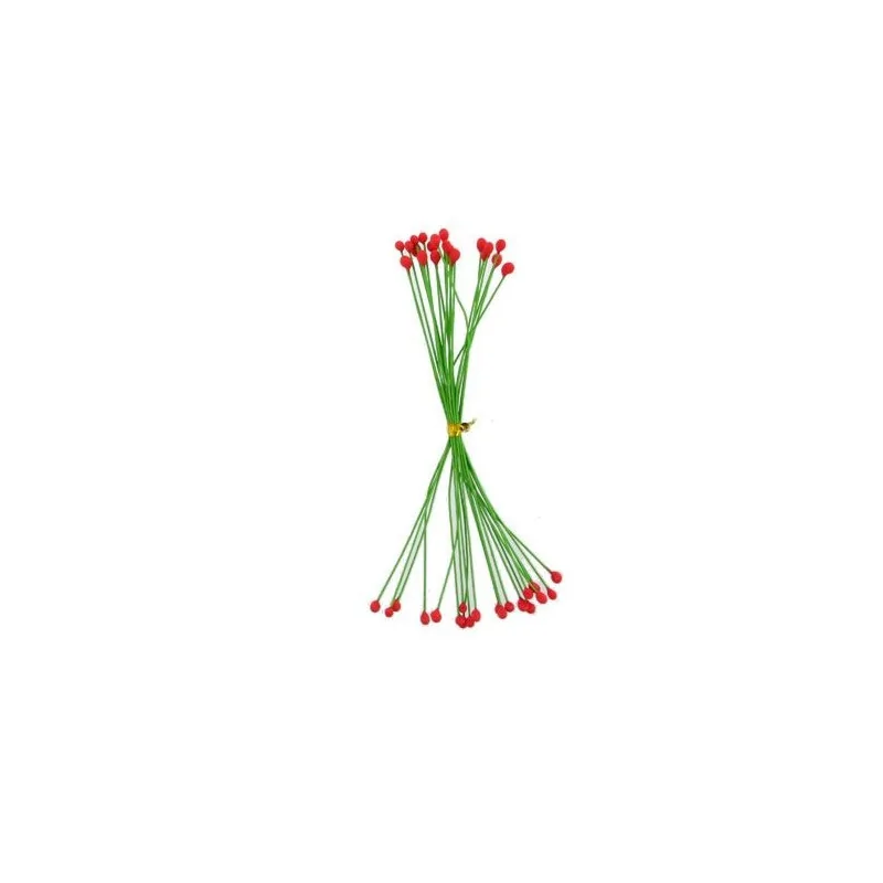 Pistils pour fleurs pâte à sucre rouges (x20)