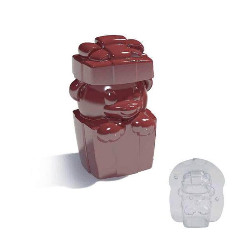 Moule chocolat ourson cadeau 3D