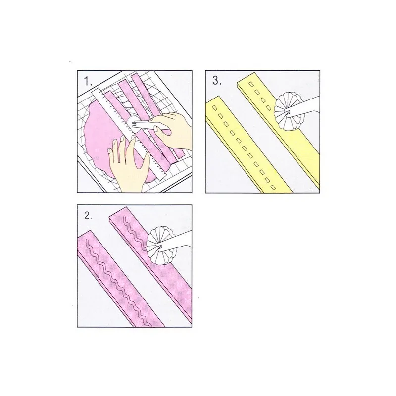 Roulette 3 motifs pâte à sucre