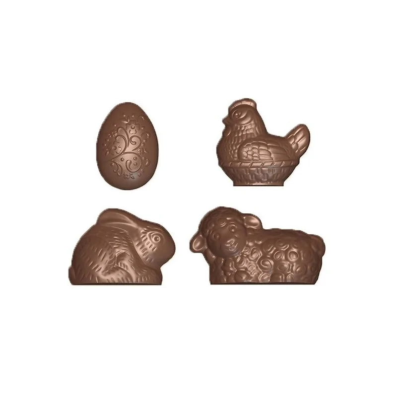 Moule friture en chocolat 4 sujets de Pâques 