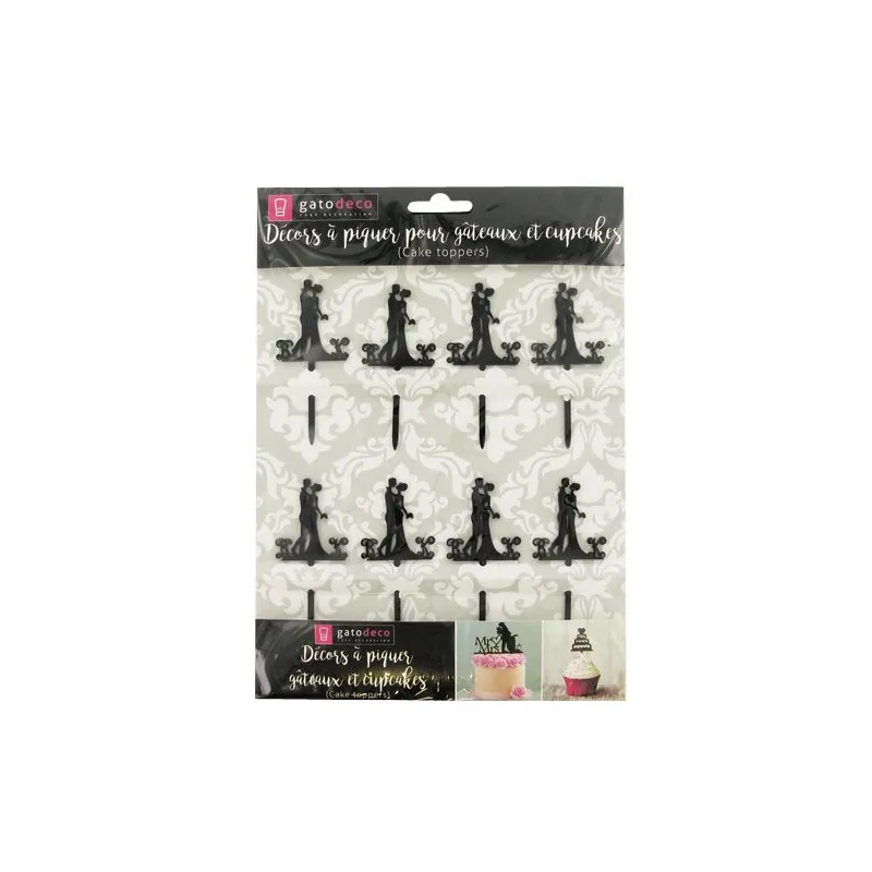 Cake Topper Couples enlacés (x8)