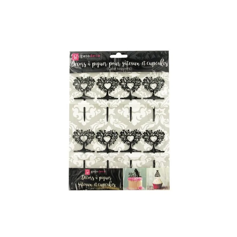 Cake Topper Arbres coeurs (x8)