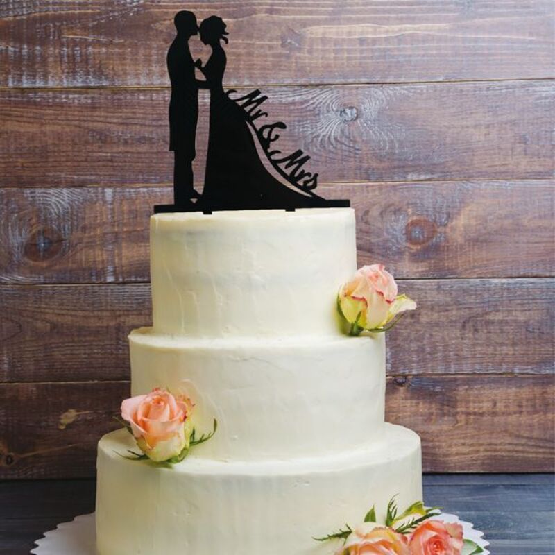 Cake Topper Mr & Mrs