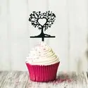 Cake Topper Arbres coeurs (x8)