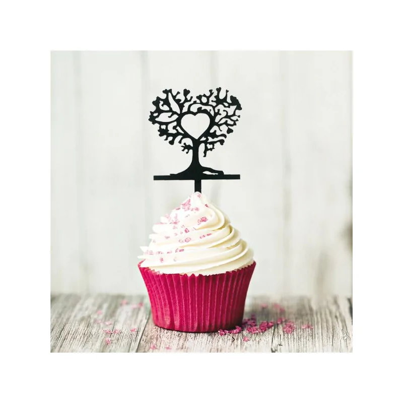 Cake Topper Arbres coeurs (x8)