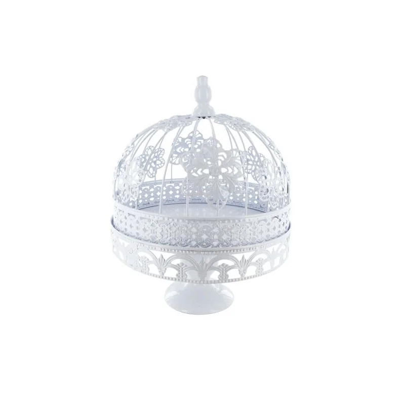 Présentoir gâteaux cage brodée 30 cm